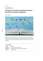 DaF / DaZ: Die Sprache in Formularen und Gebrauchstexten (Aufbaustufe) - Vom Passiv und anderen Ungetümen - DaF/DaZ