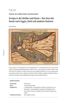 Europa in der Antike und Heute – Von Zeus bis heute nach Hygin, Ovid und anderen Autoren - Themen der antiken Kultur und Geschichte - Latein