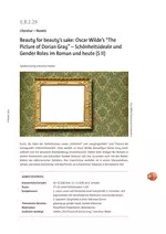 Beauty for beauty's sake: Oscar Wilde's 'The Picture of Dorian Gray' - Schönheitsideale und Gender Roles im Roman und heute (Sek II) - Englisch