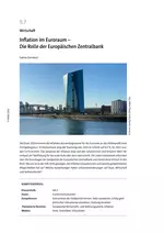 Inflation im Euroraum - Die Rolle der Europäischen Zentralbank - Sowi/Politik