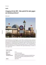 Umgang mit der AfD - Was spricht für oder gegen ein Verbotsverfahren? - Sowi/Politik