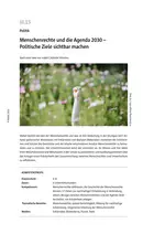 Menschenrechte und die Agenda 2030 - Politische Ziele sichtbar machen - Sowi/Politik