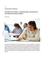 Sachtextanalyse, informierendes und argumentierendes Schreiben - Schreibformen im Abitur - Arbeitstechniken, Methoden - Deutsch