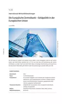 Die Europäische Zentralbank - Geldpolitik in der Europäischen Union - Sowi/Politik