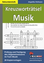Kreuzworträtsel Musik - Lernspiel - Musik