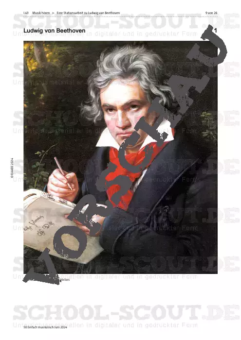 Eine Stationsarbeit zu Ludwig van Beethoven - Freude, schöner Götterfunken - Musik